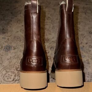 UGG Dark Brown Leather Ankle Boots